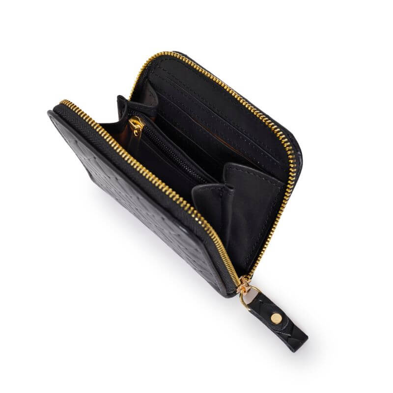 Compagnon Nuit – Portefeuille en cuir noir tressé – Image 2